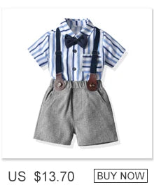 Top and Top Toddler Baby Boy Clothing Set Gentleman Short Sleeve Shirt+Suspender Shorts 2PCS Outfits Newborn Boy Clothes Set