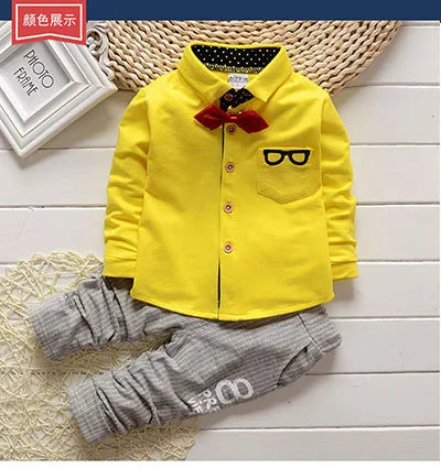 Toddler Boys Gentleman Clothes Set Kids Top T Shirt Blouse Stripe Pants Children Clothing Set Infant Birthday Christmas Costumes