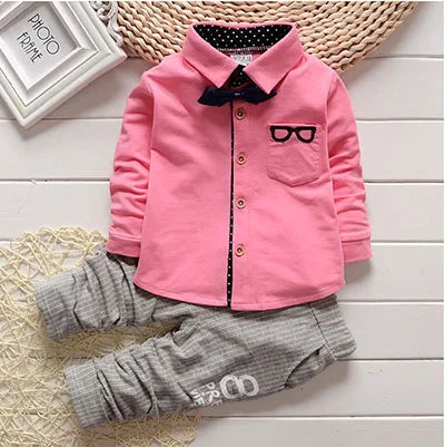 Toddler Boys Gentleman Clothes Set Kids Top T Shirt Blouse Stripe Pants Children Clothing Set Infant Birthday Christmas Costumes