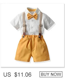 Top and Top Toddler Baby Boy Clothing Set Gentleman Short Sleeve Shirt+Suspender Shorts 2PCS Outfits Newborn Boy Clothes Set
