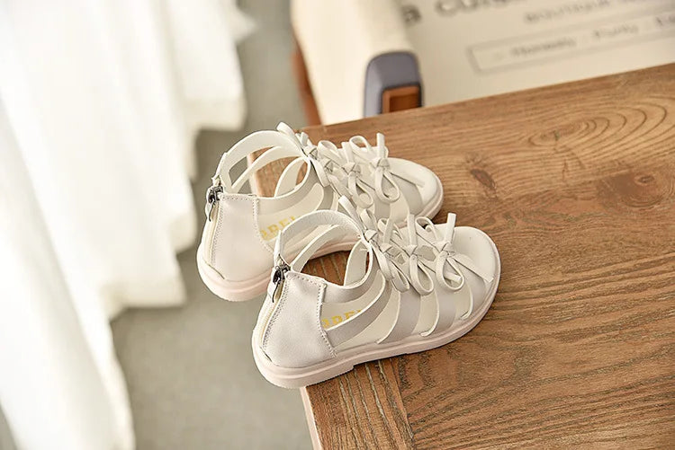 Girls Sandals Gladiator Flowers Sweet Soft Children's Beach Shoes Kids Summer Floral Sandals Princess Fashion Girl Shoes