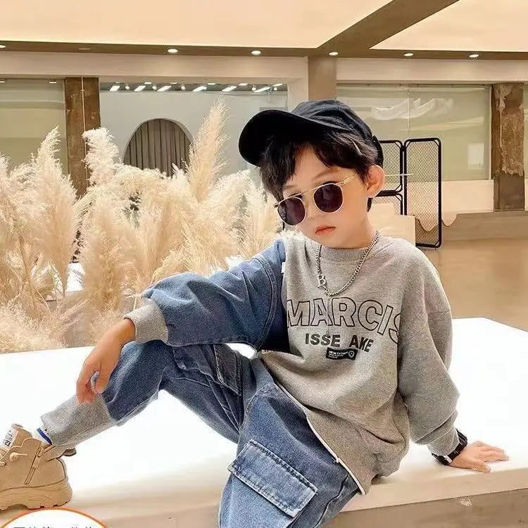Children's Clothing Boy's Autumn Suit Sweater Suit Baby Boy Clothes Children's Top And Bottom Clothes Set Groups Of Pant