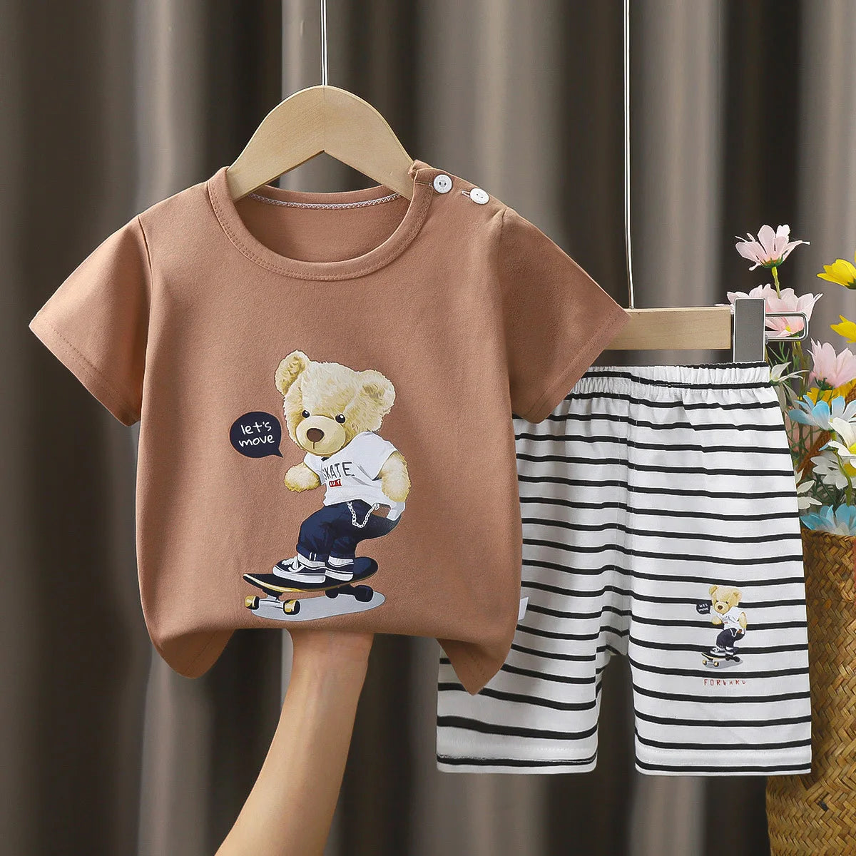 0-4year baby boy Summer Sets cartoon Short sleeve Shirt + Pants 2pcs for Toddler Boy clothes