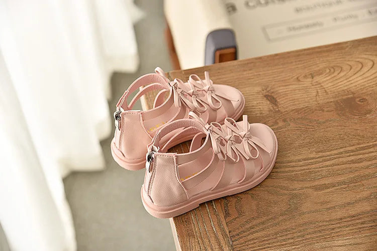 Girls Sandals Gladiator Flowers Sweet Soft Children's Beach Shoes Kids Summer Floral Sandals Princess Fashion Girl Shoes