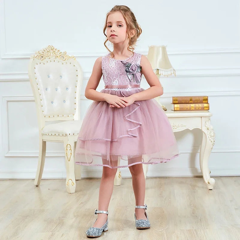 Baby Girls Dress 2-6 Kids Dresses for Flower Girls Baby Dress Elegant Girl Party Little Princess Tutu 2024 Summer Dress Vestidos