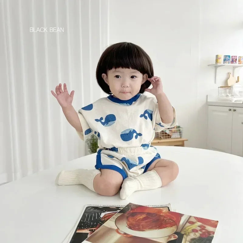 Baby Boy Clothing Set Toddler Kids Summer Clothes Cartoon T-shirt+Shorts 2Piece Suit Newborn Boy Girl Outfits Summer Tracksuits