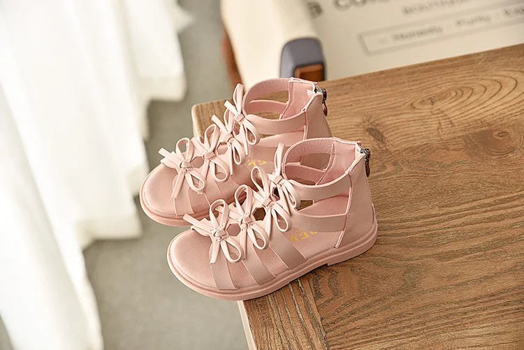 Girls Sandals Gladiator Flowers Sweet Soft Children's Beach Shoes Kids Summer Floral Sandals Princess Fashion Girl Shoes