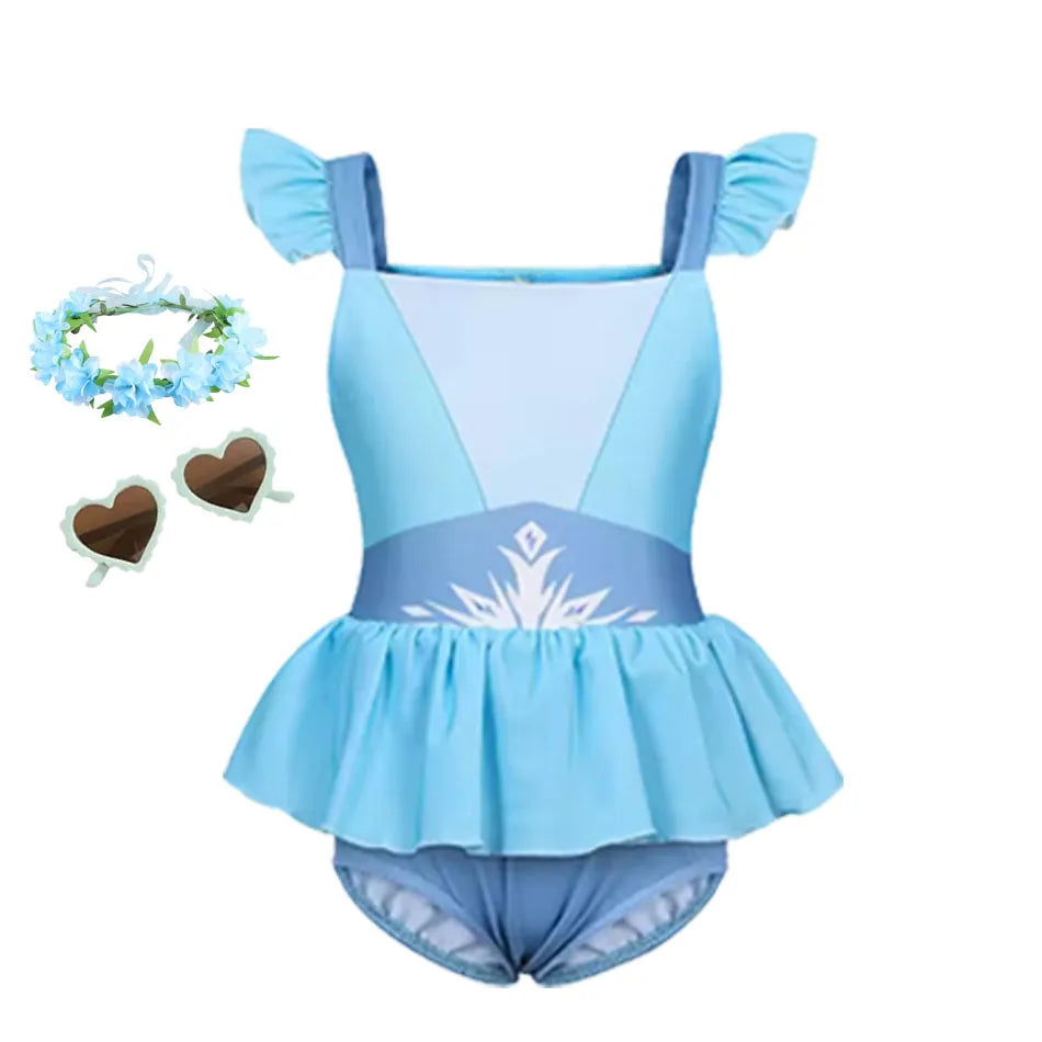 Girls Swimsuit Jasmine Kid Skirt Baby Swimming Suit Kids Children Swimwear Princess Lovely Bikini Bathing Cartoon Beach Wear