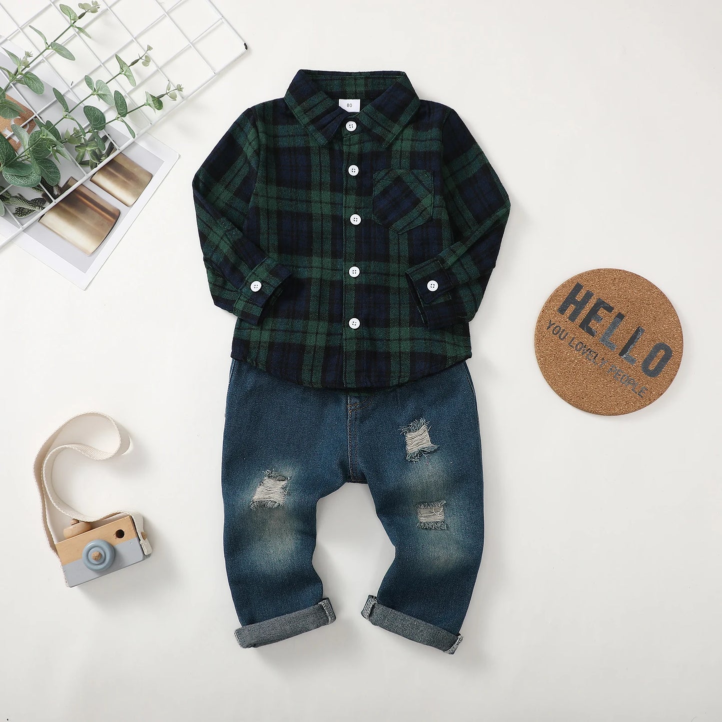 Winter Baby Boy Clothes Infant Toddler Boy Outfits 12 18 24 Months 2T 3T Denim Jeans Boys Fall Winter Clothing Pants Set