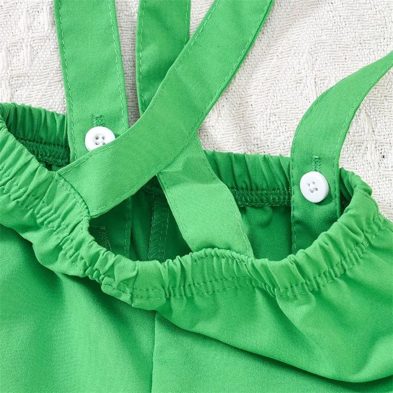 Toddler My First St.Patricks Day Baby Boy Gentleman Outfit Green Bow Tie Short Sleeve Romper Lucky Shamrock Pant Clothes Sets