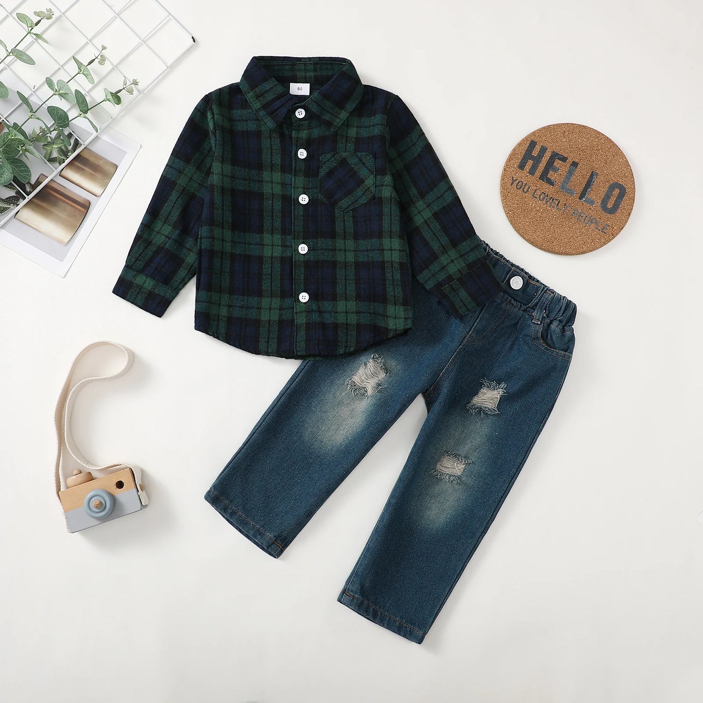 Winter Baby Boy Clothes Infant Toddler Boy Outfits 12 18 24 Months 2T 3T Denim Jeans Boys Fall Winter Clothing Pants Set