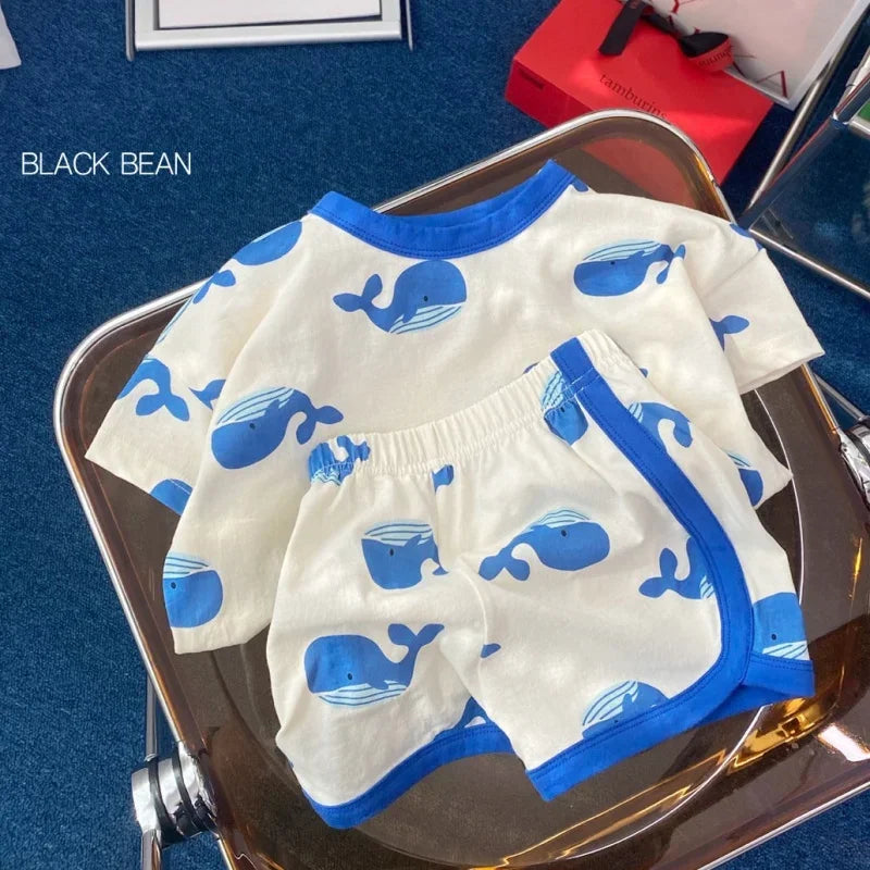 Baby Boy Clothing Set Toddler Kids Summer Clothes Cartoon T-shirt+Shorts 2Piece Suit Newborn Boy Girl Outfits Summer Tracksuits