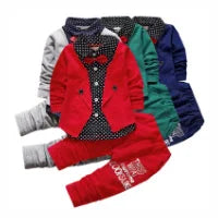 Child wear suit Spring Autumn Korean version girls Sweet and lovely casual sweatshirt top +denim trousers 0-5 Age Kids clothing