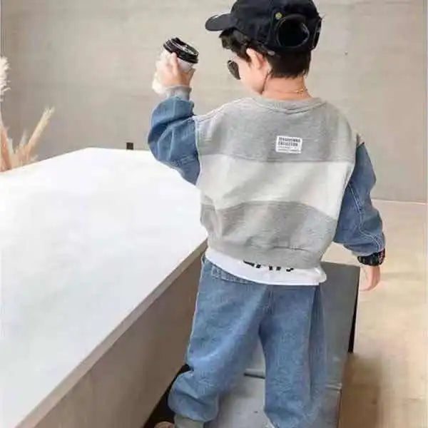 Children's Clothing Boy's Autumn Suit Sweater Suit Baby Boy Clothes Children's Top And Bottom Clothes Set Groups Of Pant