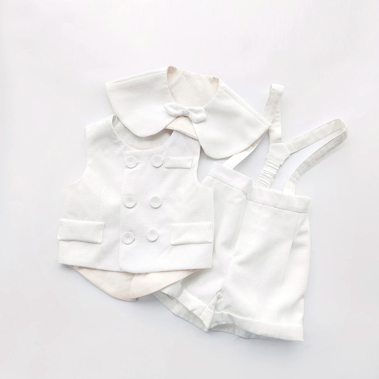 Boy Outfit Set Boutique White Formal Suits 5pcs Baptismal Baby Boys Girls Clothing with Children 1-4 Year Birthday Party Dress