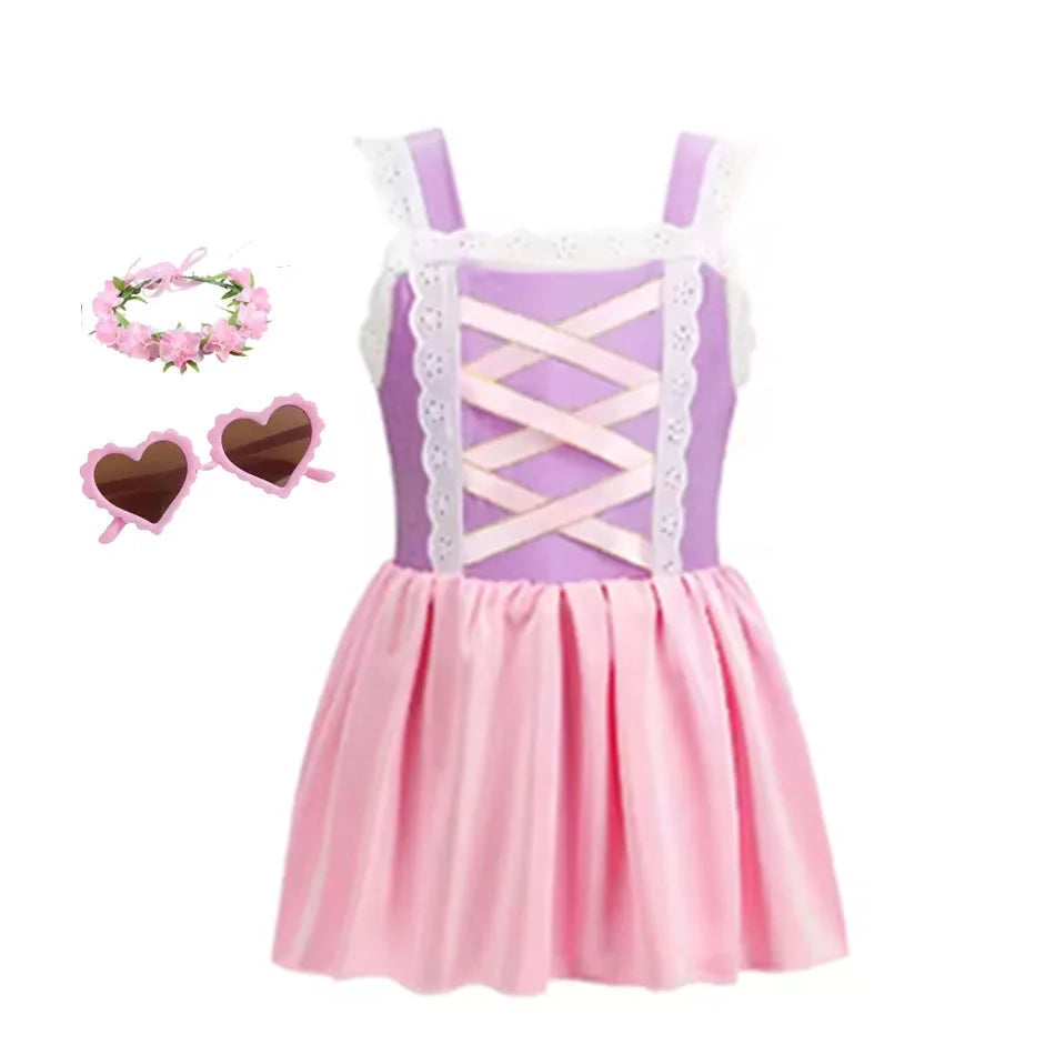 Girls Swimsuit Jasmine Kid Skirt Baby Swimming Suit Kids Children Swimwear Princess Lovely Bikini Bathing Cartoon Beach Wear