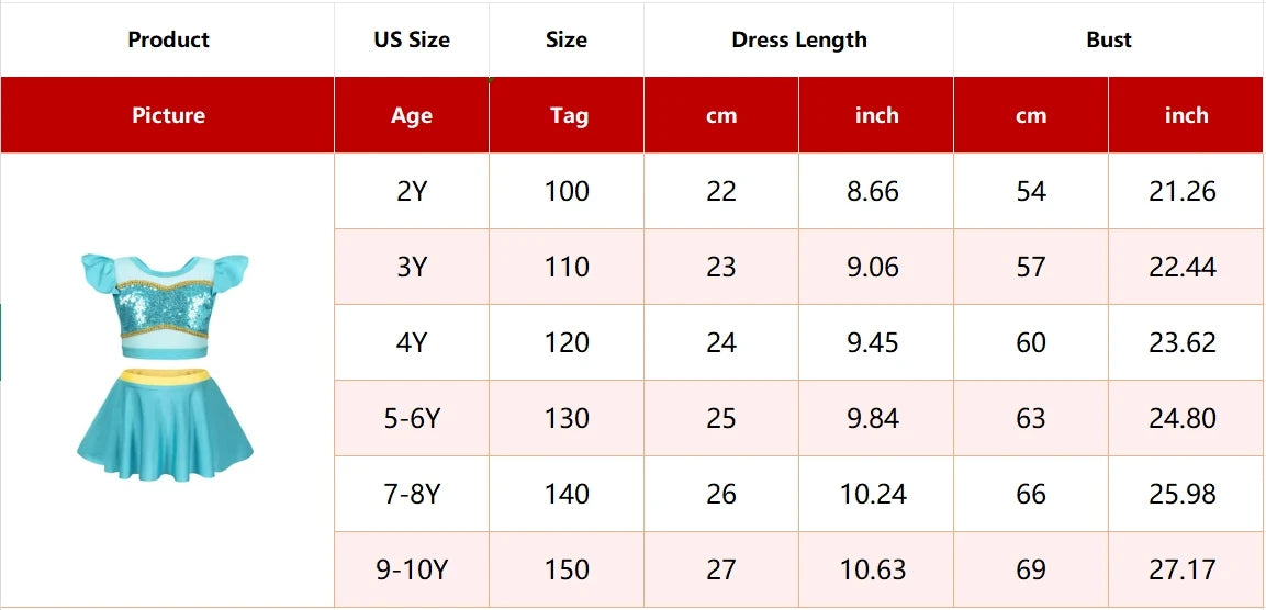 Girls Swimsuit Jasmine Kid Skirt Baby Swimming Suit Kids Children Swimwear Princess Lovely Bikini Bathing Cartoon Beach Wear
