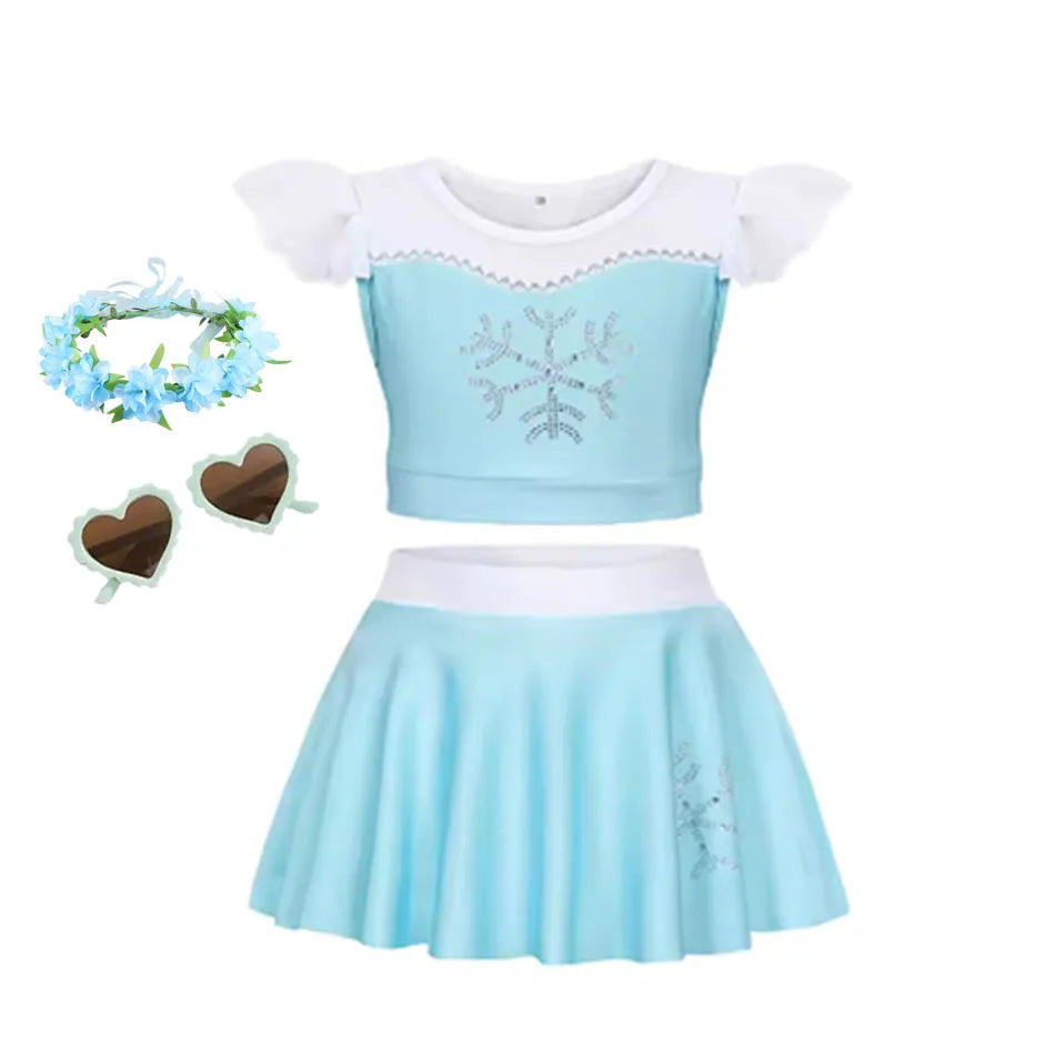 Girls Swimsuit Jasmine Kid Skirt Baby Swimming Suit Kids Children Swimwear Princess Lovely Bikini Bathing Cartoon Beach Wear