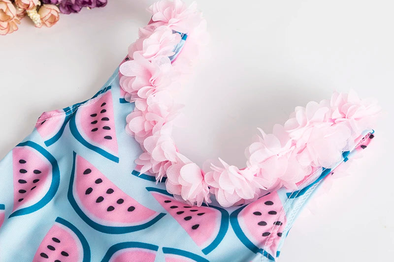 Baby Girls Swim Summer Bikini Set Cute Floral Toddler Kids Swimming Suits One-Piece Beach Wear Summer Sunbeach Swimsuit