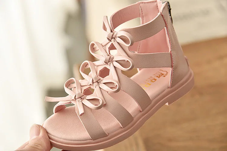 Girls Sandals Gladiator Flowers Sweet Soft Children's Beach Shoes Kids Summer Floral Sandals Princess Fashion Girl Shoes