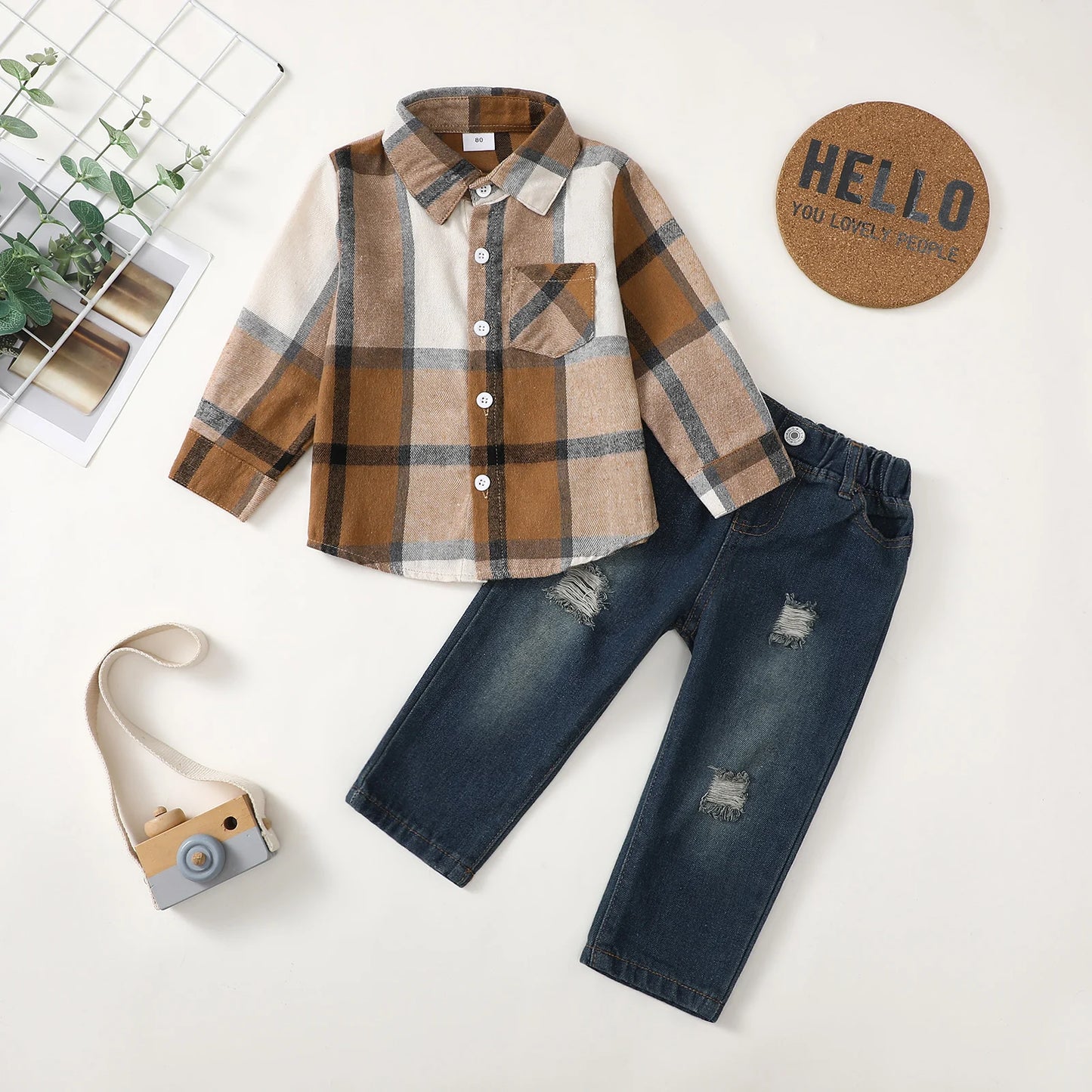 Winter Baby Boy Clothes Infant Toddler Boy Outfits 12 18 24 Months 2T 3T Denim Jeans Boys Fall Winter Clothing Pants Set