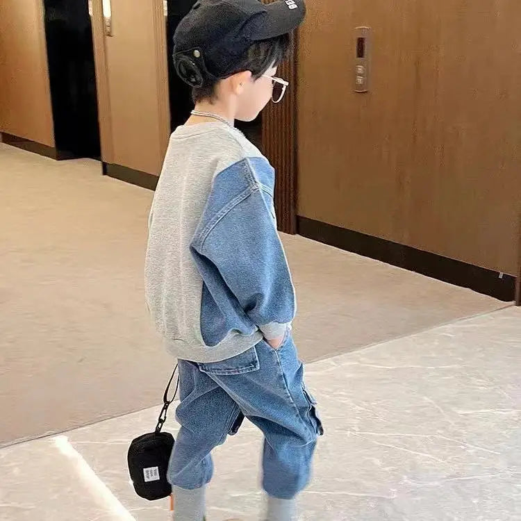 Children's Clothing Boy's Autumn Suit Sweater Suit Baby Boy Clothes Children's Top And Bottom Clothes Set Groups Of Pant