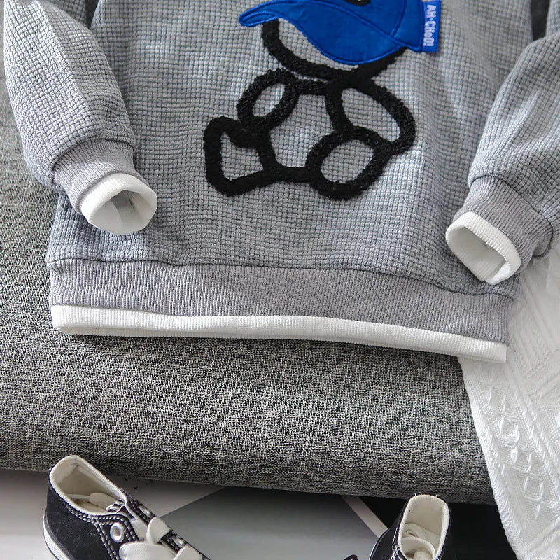 Toddler Boy Handsome Sport Clothing Sets 2023 Spring Autumn Children Fashion Tracksuit Baby Cartoon Pullover+ Pants Girl Clothes