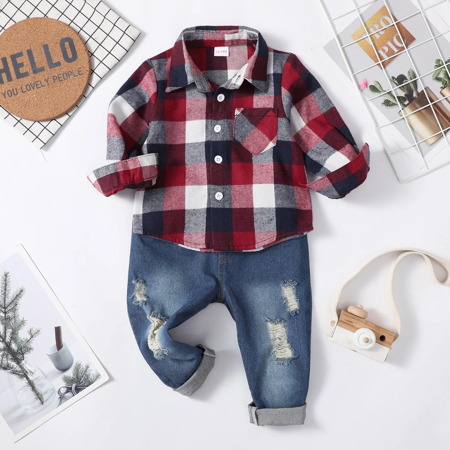 Winter Baby Boy Clothes Infant Toddler Boy Outfits 12 18 24 Months 2T 3T Denim Jeans Boys Fall Winter Clothing Pants Set