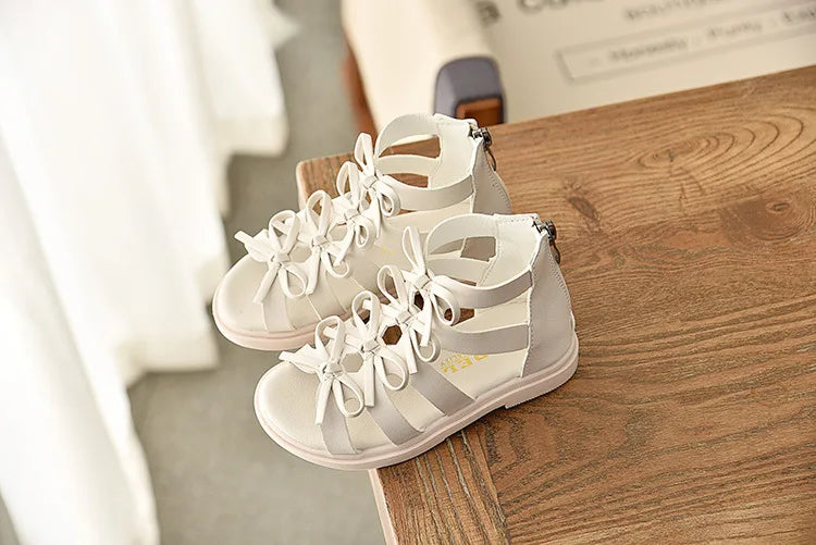 Girls Sandals Gladiator Flowers Sweet Soft Children's Beach Shoes Kids Summer Floral Sandals Princess Fashion Girl Shoes