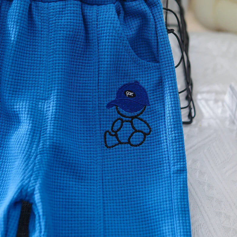 Toddler Boy Handsome Sport Clothing Sets 2023 Spring Autumn Children Fashion Tracksuit Baby Cartoon Pullover+ Pants Girl Clothes