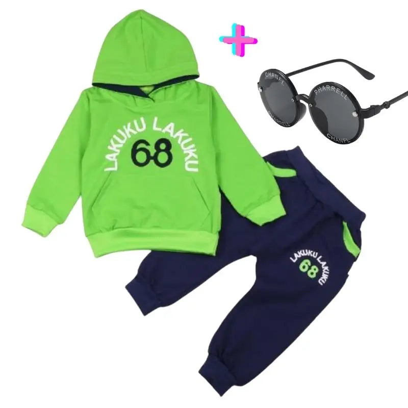 Boy's Clothing Set Match Sunglasses 3pcs Outfit Ropa Baby Kids Sweatshirt Boys Tracksuit Fashion Active Hoodie Sport Suits