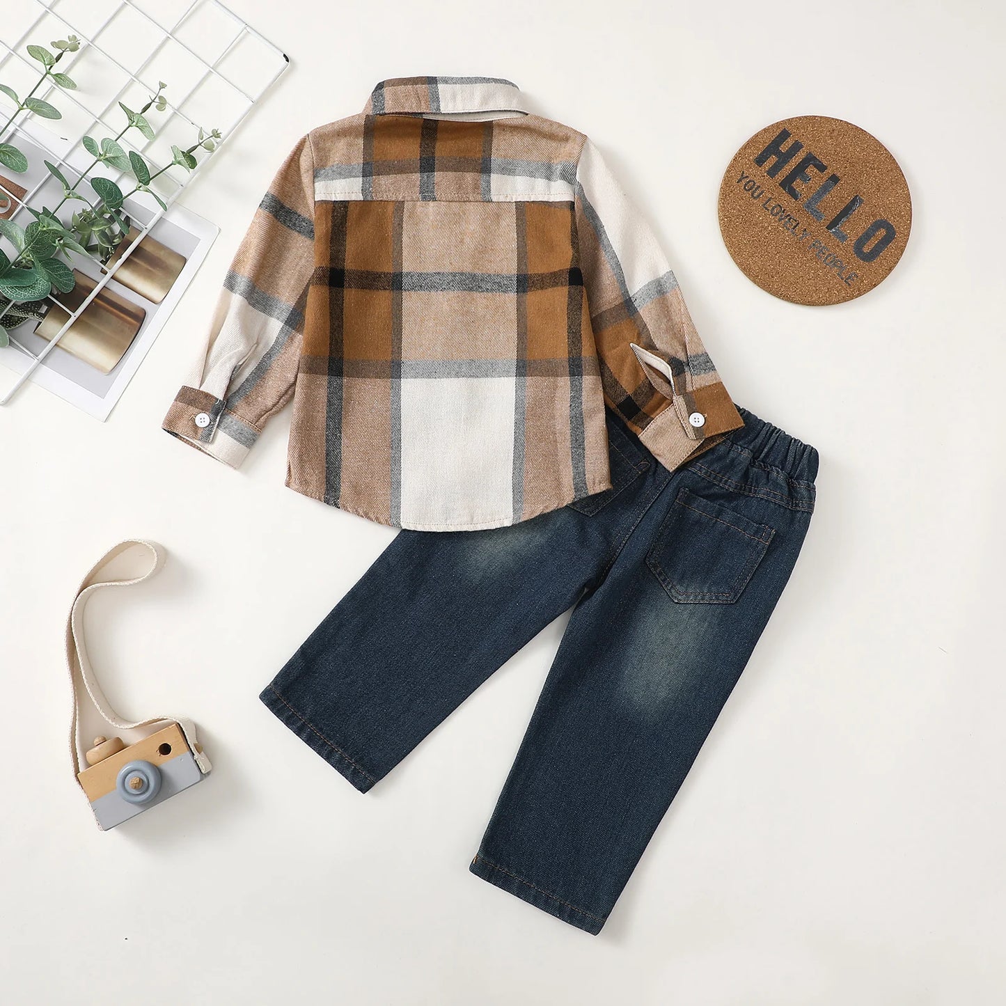 Winter Baby Boy Clothes Infant Toddler Boy Outfits 12 18 24 Months 2T 3T Denim Jeans Boys Fall Winter Clothing Pants Set