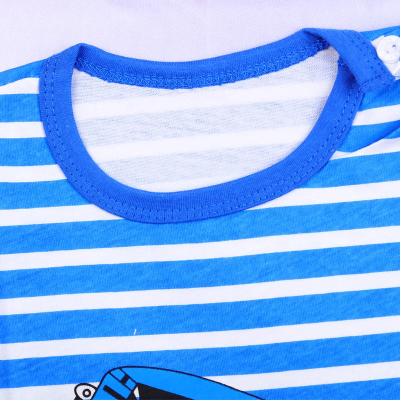 Summer Baby Boys' Clothing Suit Cartoon Excavator Cotton Short Sleeved Top +Shorts 2pcs Set Children Boy Kids Pyjamas Suit 0-4T