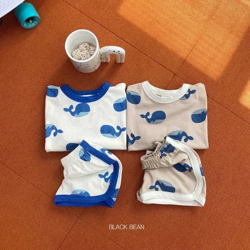 Baby Boy Clothing Set Toddler Kids Summer Clothes Cartoon T-shirt+Shorts 2Piece Suit Newborn Boy Girl Outfits Summer Tracksuits