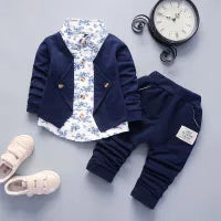 Child wear suit Spring Autumn Korean version girls Sweet and lovely casual sweatshirt top +denim trousers 0-5 Age Kids clothing