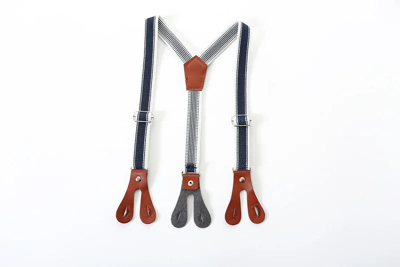 Spring Toddler Boy Outfits Korean Fashion Gentleman Cotton Long Sleeve Shirt+Pants+Straps+Tie Kids Boutique Clothes Sets BC521