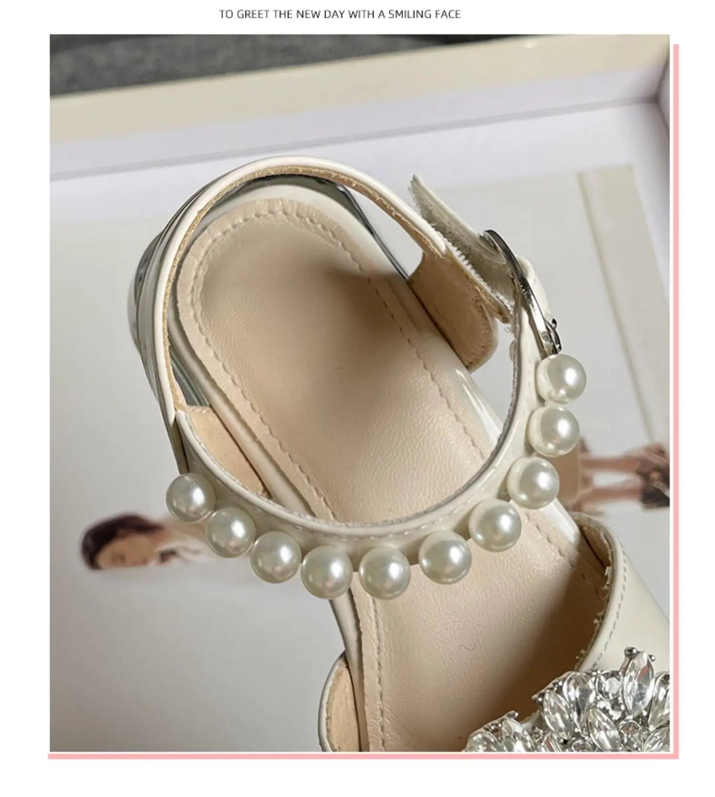 Girl's Sandals Crystal Beading Elegant Patent Leather Children Sliders Open Toe Low Heel Solid Color 26-36 Kids Summer Shoes