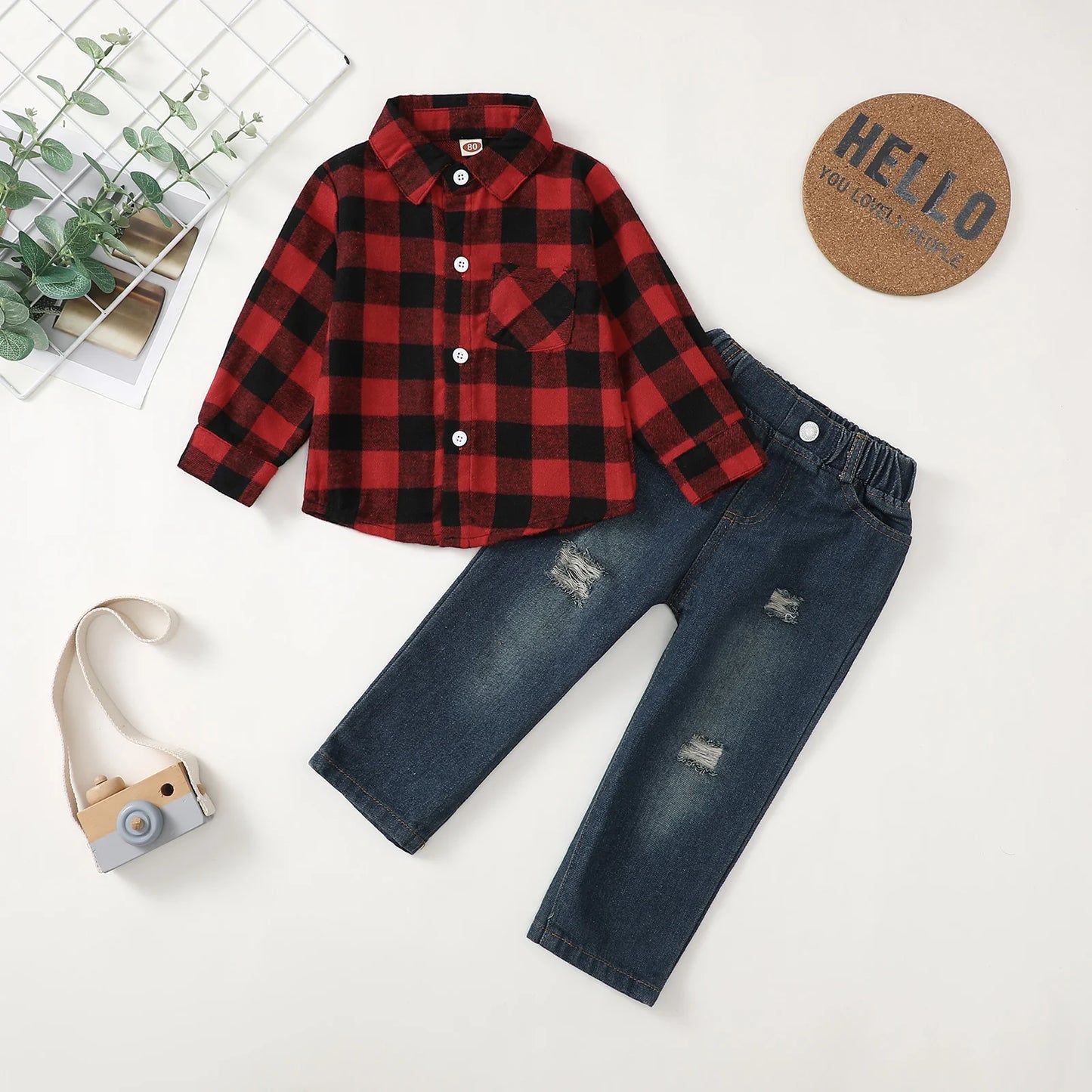 Winter Baby Boy Clothes Infant Toddler Boy Outfits 12 18 24 Months 2T 3T Denim Jeans Boys Fall Winter Clothing Pants Set