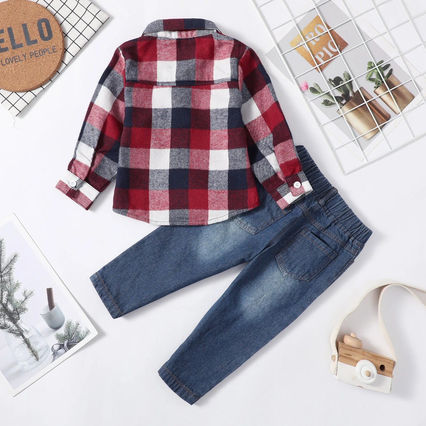 Winter Baby Boy Clothes Infant Toddler Boy Outfits 12 18 24 Months 2T 3T Denim Jeans Boys Fall Winter Clothing Pants Set