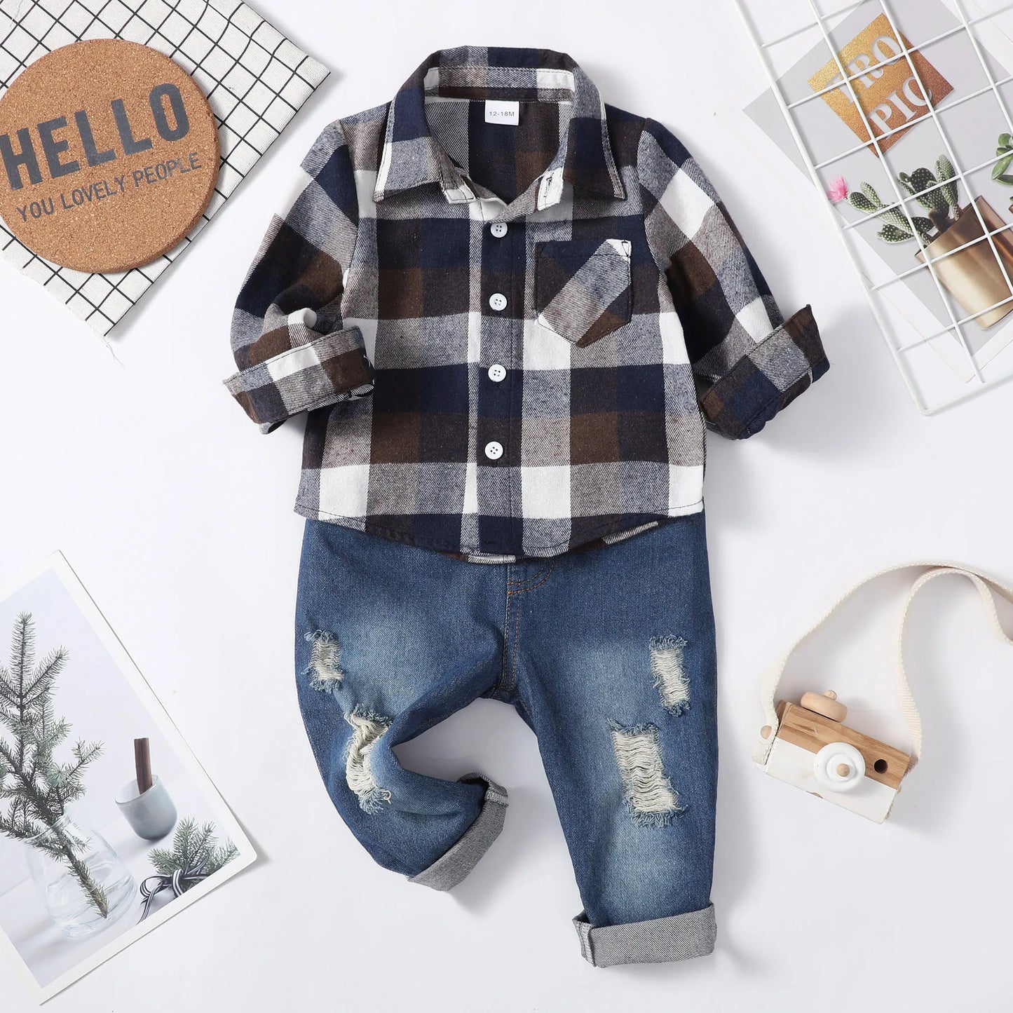 Winter Baby Boy Clothes Infant Toddler Boy Outfits 12 18 24 Months 2T 3T Denim Jeans Boys Fall Winter Clothing Pants Set