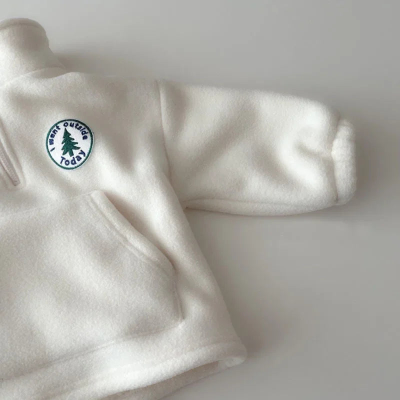 Baby Boys Clothing Sets Children Thicken Sweatshirt Kids Clothes Girls Solid Cotton Long Sleeve Pullover Tops+ Pant Suits 2pcs