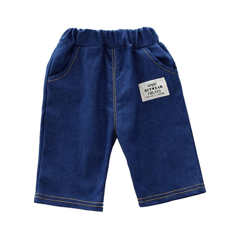 2Pcs Children Clothing for Boy 1-4Y Crown Print Shirt+Jeans Short Summer Cotton Soft Kids Set Toddler Casual Outing Fashion Suit
