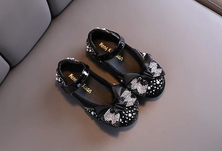 Fashion Children's Sandals 2025 Spring Summer Shining Flowers Sweet Girl Princess Shoes Dance Performance Kids Sandals