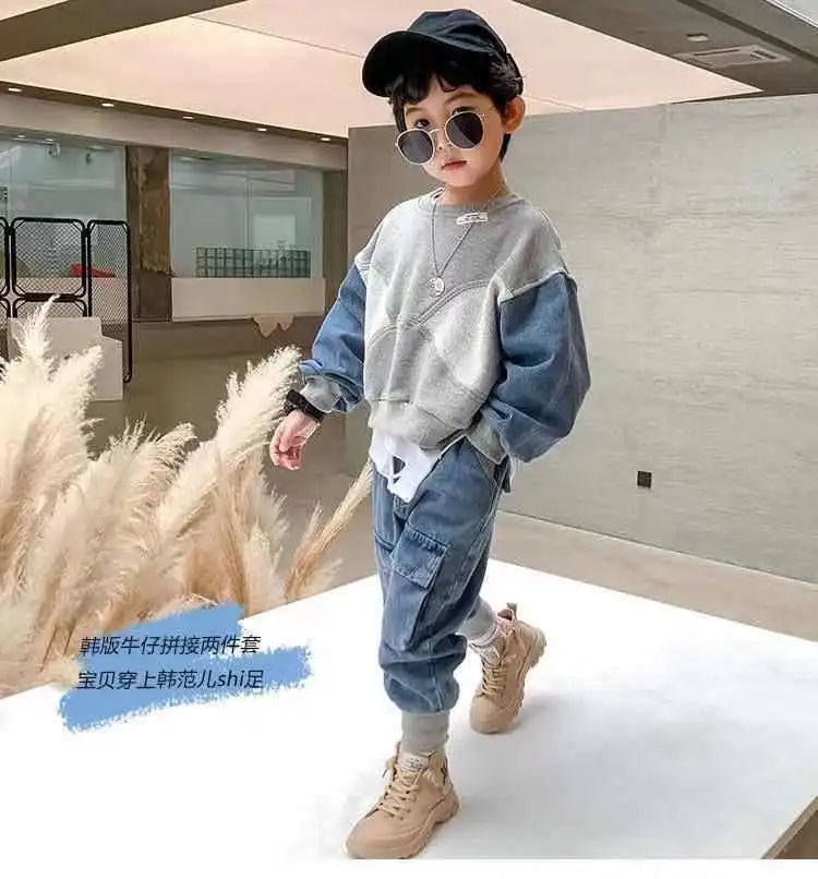 Children's Clothing Boy's Autumn Suit Sweater Suit Baby Boy Clothes Children's Top And Bottom Clothes Set Groups Of Pant