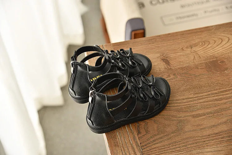 Girls Sandals Gladiator Flowers Sweet Soft Children's Beach Shoes Kids Summer Floral Sandals Princess Fashion Girl Shoes
