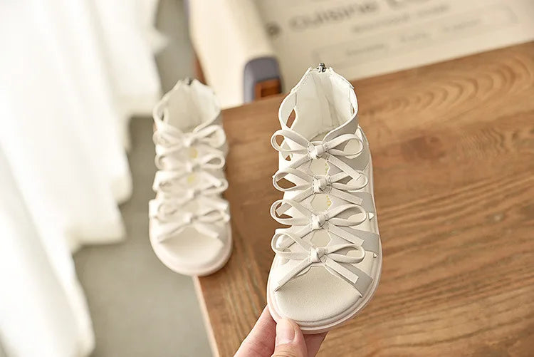 Girls Sandals Gladiator Flowers Sweet Soft Children's Beach Shoes Kids Summer Floral Sandals Princess Fashion Girl Shoes