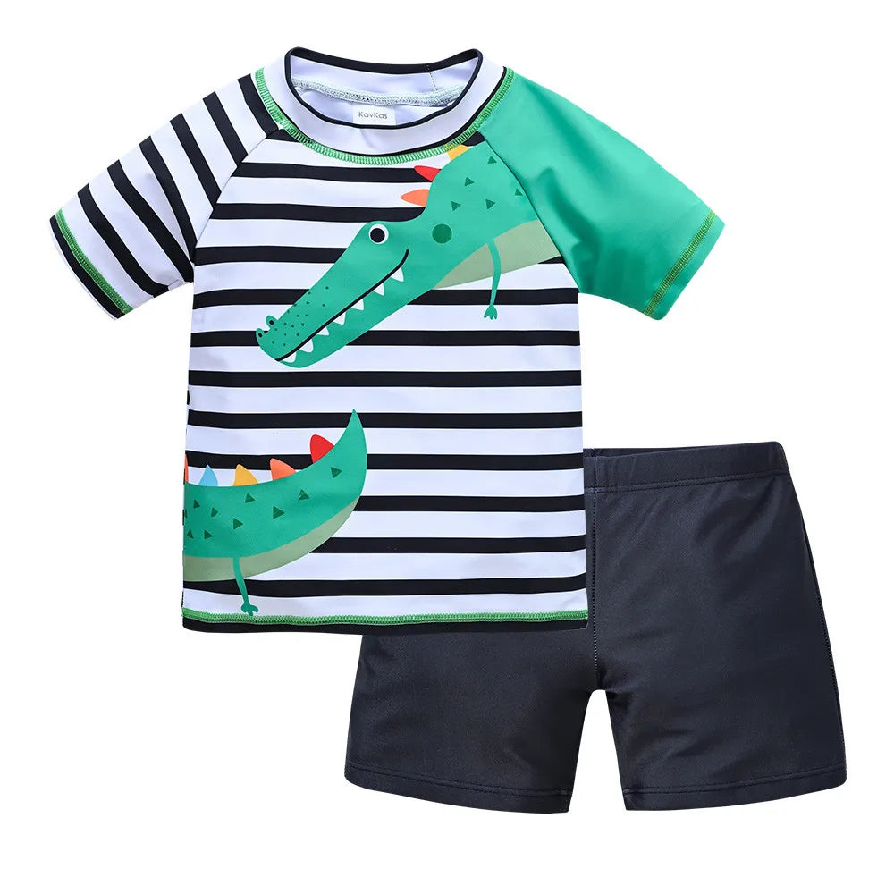 Kids Boy Swimsuit Cool Print 2 Pcs/lot 1-7 Years Summer Children Board Shorts Children Boys Swimwear Beach Surfing