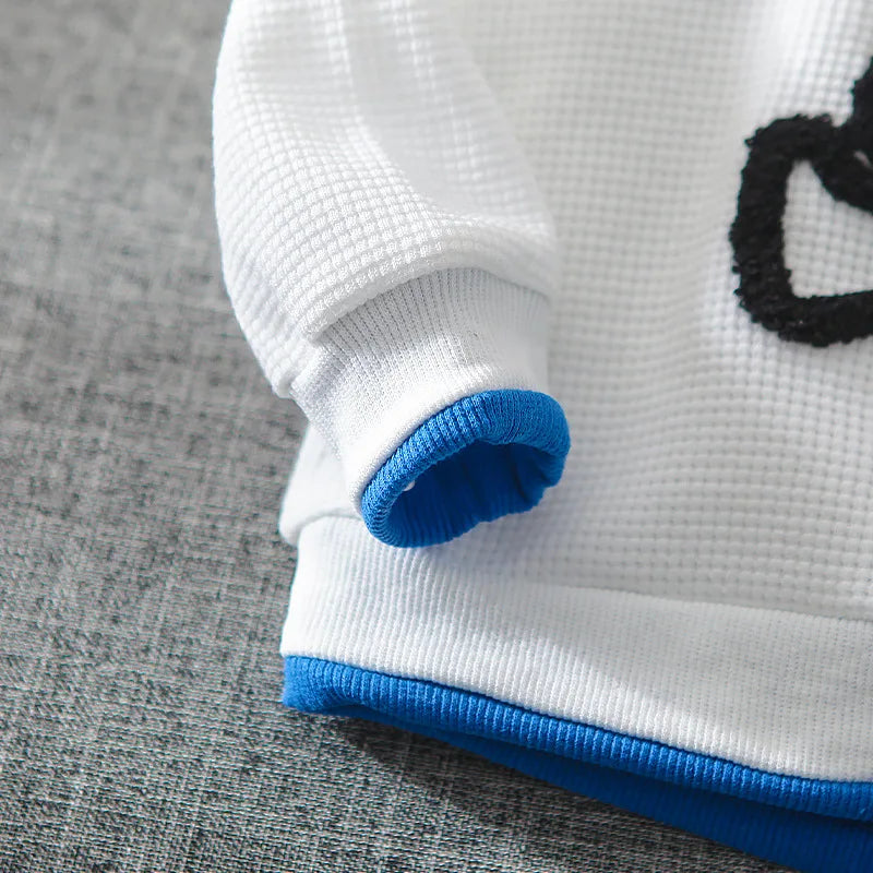 Toddler Boy Handsome Sport Clothing Sets 2023 Spring Autumn Children Fashion Tracksuit Baby Cartoon Pullover+ Pants Girl Clothes