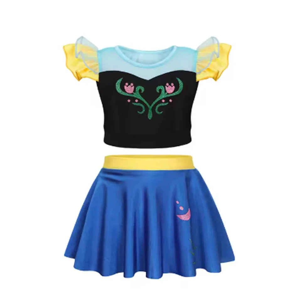 Girls Swimsuit Jasmine Kid Skirt Baby Swimming Suit Kids Children Swimwear Princess Lovely Bikini Bathing Cartoon Beach Wear