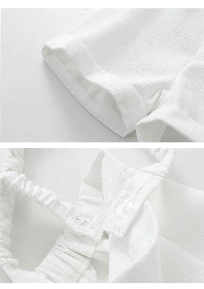 Boy Outfit Set Boutique White Formal Suits 5pcs Baptismal Baby Boys Girls Clothing with Children 1-4 Year Birthday Party Dress